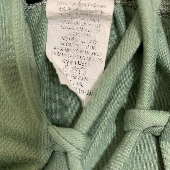 Top Chic Sage Green Halter Neck Lace Up Front Cropped Tank Size Medium - Picture 6 of 6